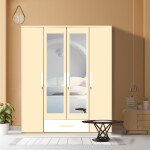 Engineering Wood 4 Door Wardrobe in Ivory & White