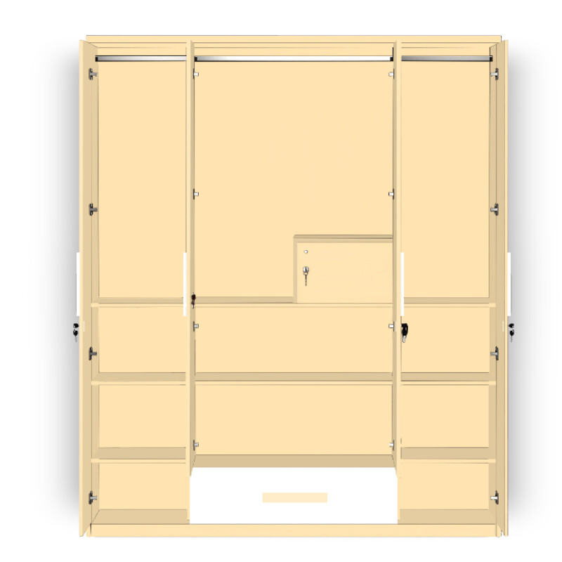 Engineering Wood 4 Door Wardrobe in Ivory & White